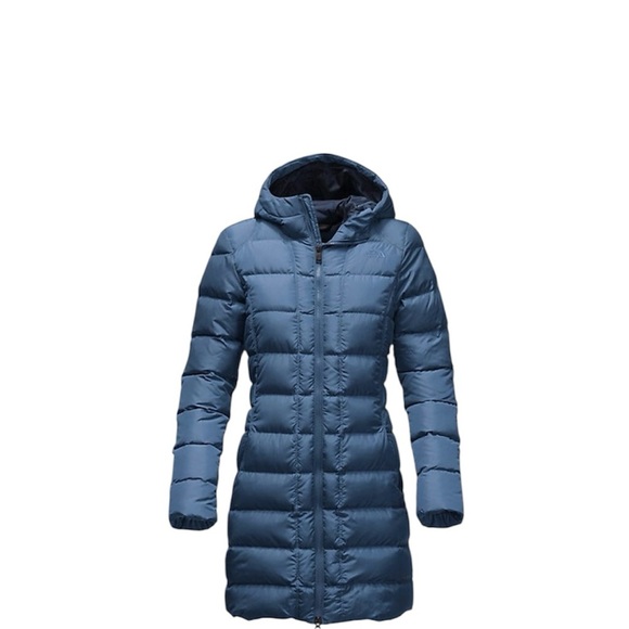 The North Face jacket women's gotham 550 down hooded parka blue size small - Picture 1 of 12